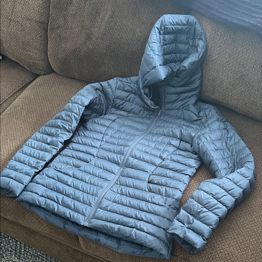 lululemon athletica Light Blue Quilted Hooded Jacket